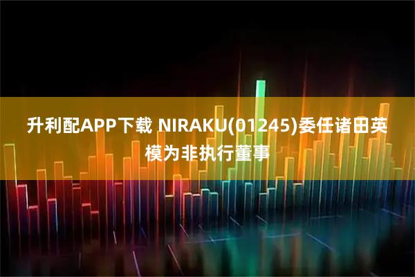 升利配APP下载 NIRAKU(01245)委任诸田英模为非执行董事